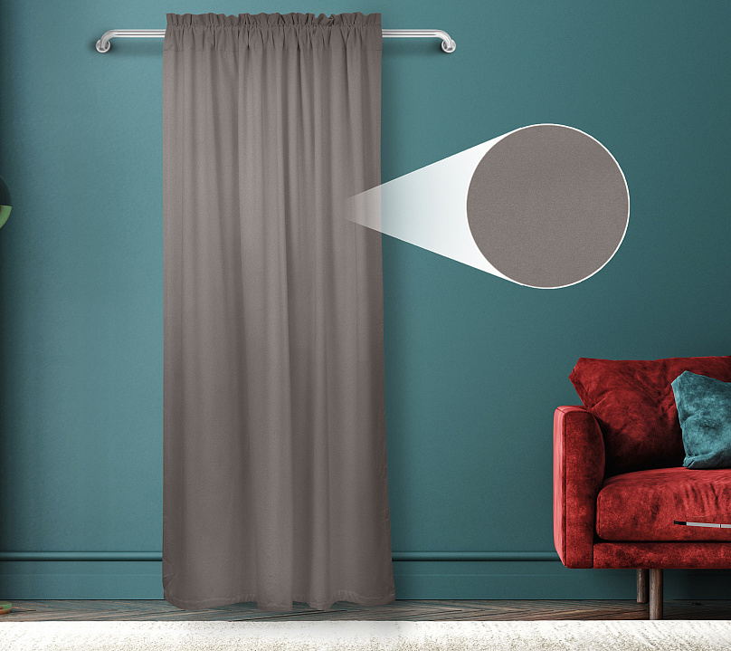 Штора Велюр матовый с креплением Кулиса с гребешком v11. Фото 1