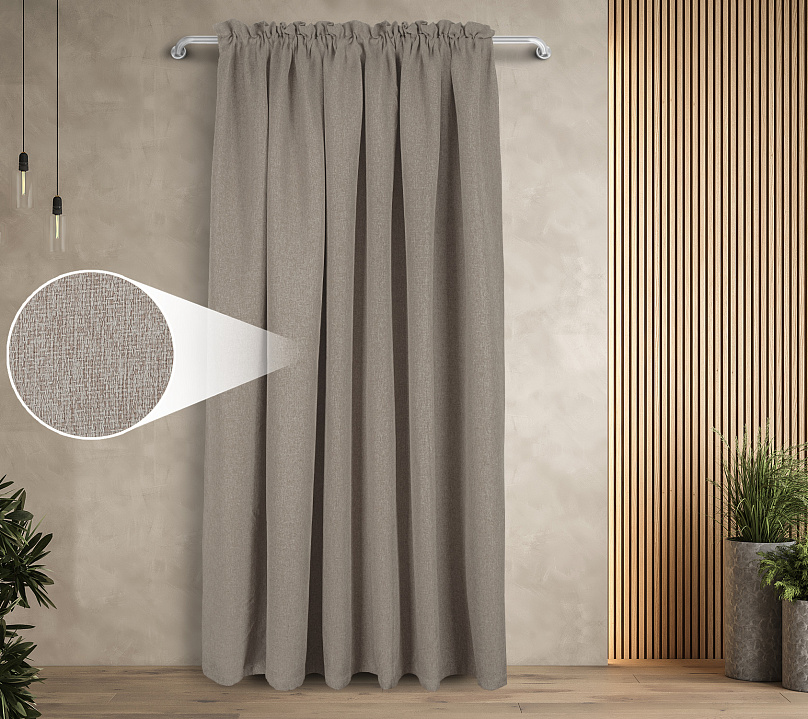 Штора Димаут Рогожка с креплением Кулиса с гребешком v09. Фото 1