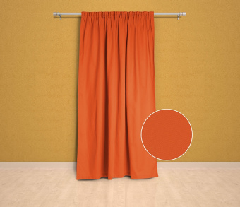 Шторы Эконом оранжевые на тесьме. Фото 1