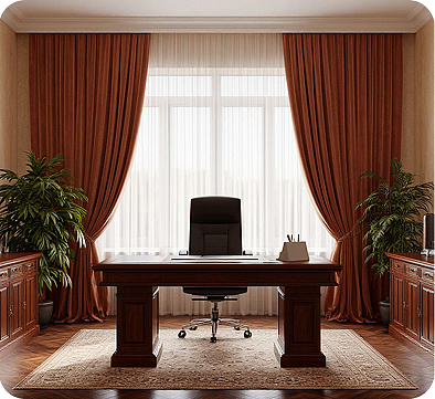 Наши работы. Шторы в кабинет. Фото 3