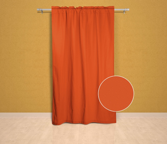 Шторы Эконом оранжевые на кулиске с гребешком. Фото 1