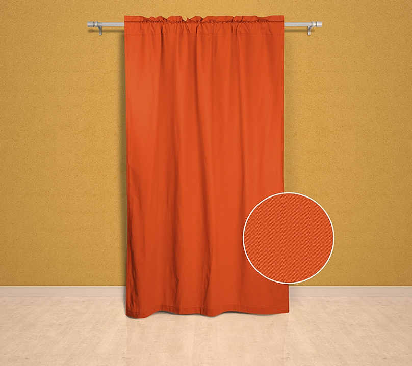 Шторы Эконом оранжевые на кулиске с гребешком. Фото 1
