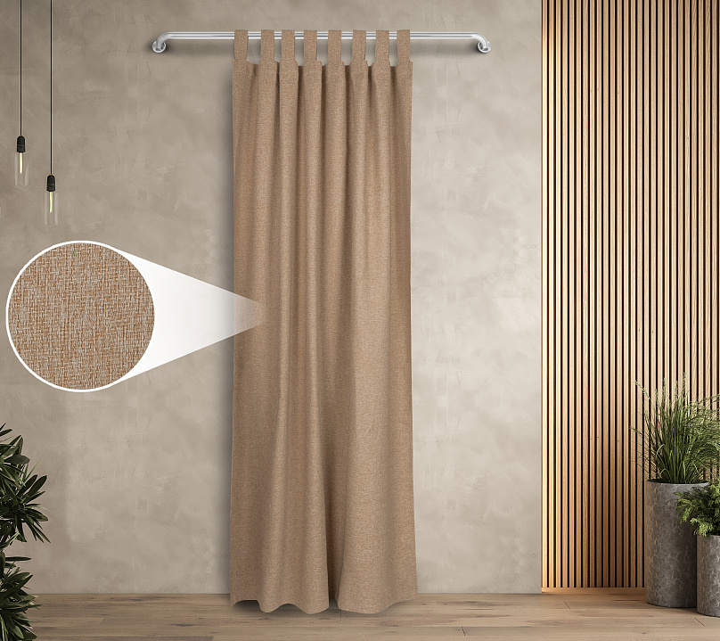 Штора Димаут Рогожка с креплением Петли с липучкой v05. Фото 1