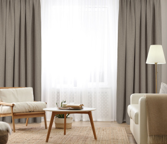 Штора Димаут Рогожка с креплением Кулиса с гребешком v09. Фото 2