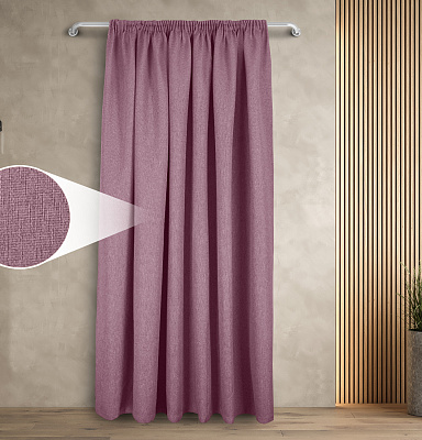 Штора Димаут Рогожка с креплением Шторная тесьма v23 блэкаут