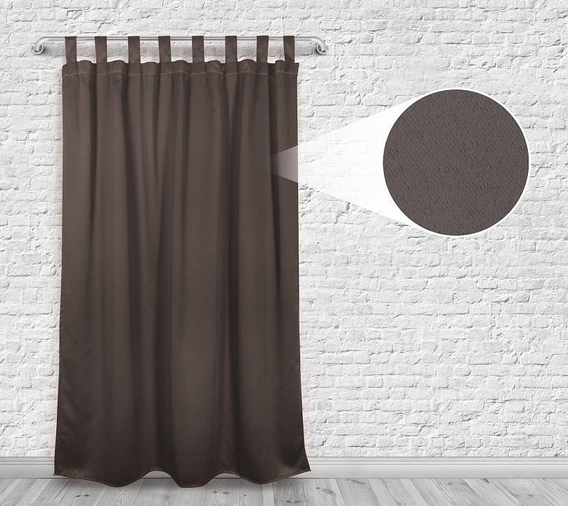 Шторы Премиум светло-коричневые на петлях без липучек. Фото 4