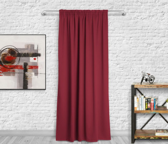 Шторы Премиум красные на тесьме. Фото 3