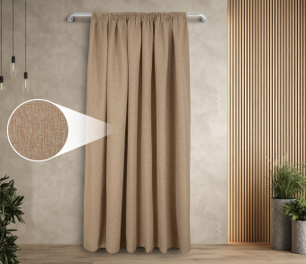 Штора Димаут Рогожка с креплением Шторная тесьма v05. Фото 1