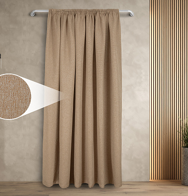 Штора Димаут Рогожка с креплением Шторная тесьма v05 блэкаут