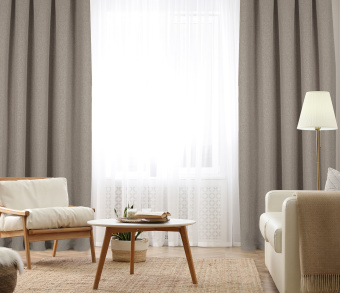 Штора Димаут Рогожка с креплением Люверсы v09. Фото 2