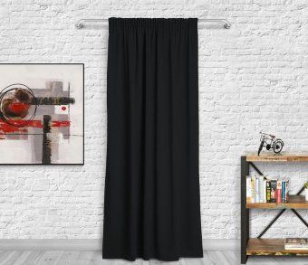 Шторы Премиум черные на тесьме. Фото 3