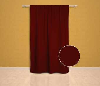 Шторы Эконом бордовые на кулиске. Фото 1