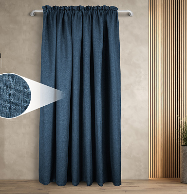 Штора Димаут Рогожка с креплением Кулиса с гребешком v19 блэкаут