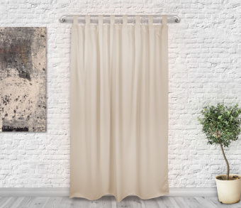 Шторы Премиум кремовые на петлях без липучек. Фото 3
