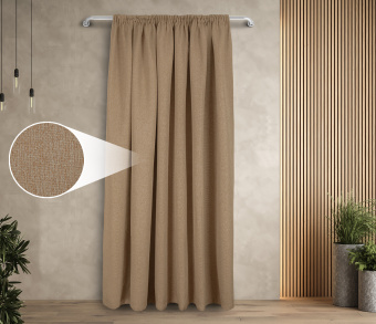 Штора Димаут Рогожка с креплением Шторная тесьма v06. Фото 1