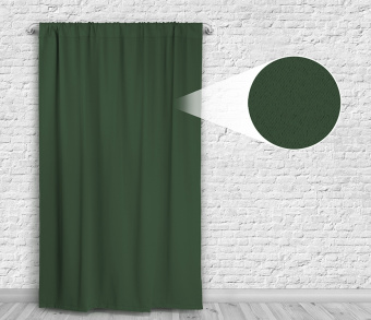 Шторы Премиум темно-зеленые на кулиске. Фото 4