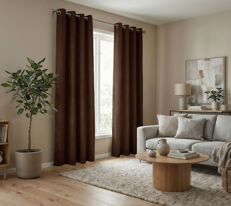 Штора Микровелюр v28 с креплением Люверсы. Фото 2