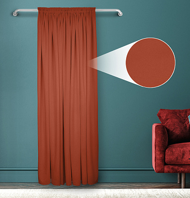 Штора Велюр матовый с креплением Шторная тесьма v23