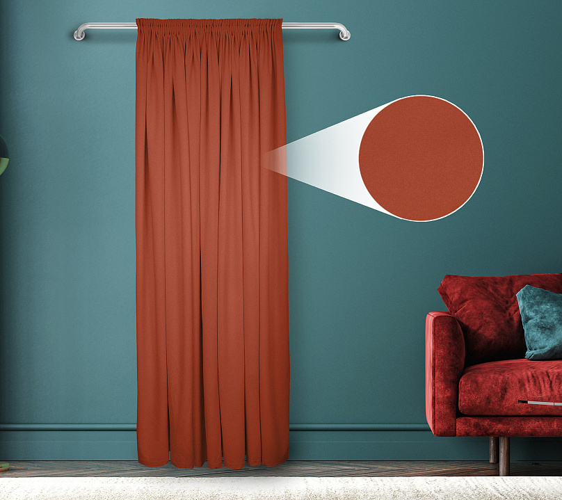 Штора Велюр матовый с креплением Шторная тесьма v23. Фото 1