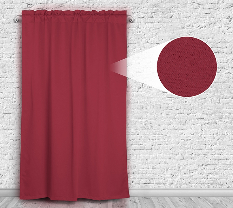 Шторы Премиум красные на кулиске с гребешком. Фото 4