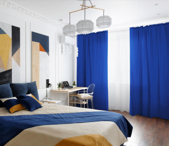 Шторы Стандарт василек на кулиске с гребешком. Фото 2