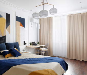 Шторы Премиум кремовые на кулиске. Фото 1