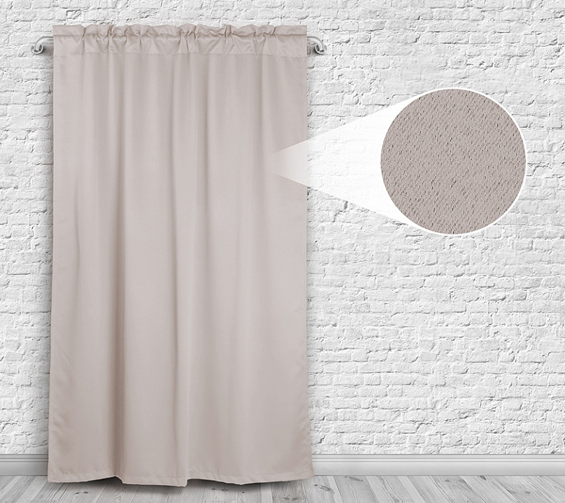 Шторы Премиум бежевые на кулиске с гребешком. Фото 4