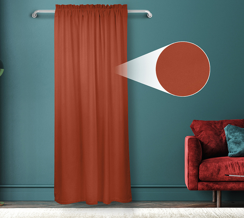 Штора Велюр матовый с креплением Кулиса с гребешком v23. Фото 1