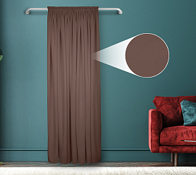 Штора Велюр матовый с креплением Шторная тесьма v08