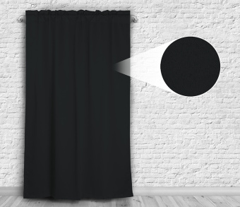 Шторы Премиум черные на кулиске с гребешком. Фото 4