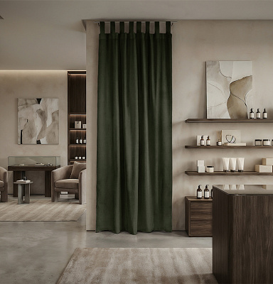 Штора Микровелюр v25 с креплением Петли