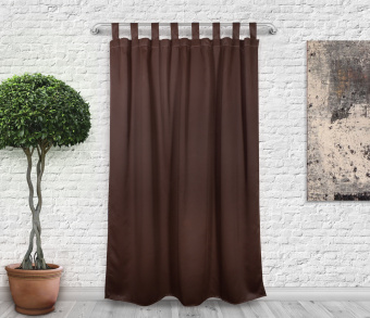 Шторы Премиум коричневые на петлях на липучках. Фото 3