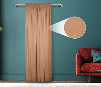 Штора Велюр матовый с креплением Шторная тесьма v04. Фото 1