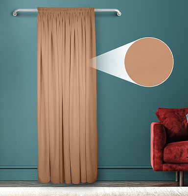 Штора Велюр матовый с креплением Шторная тесьма v04