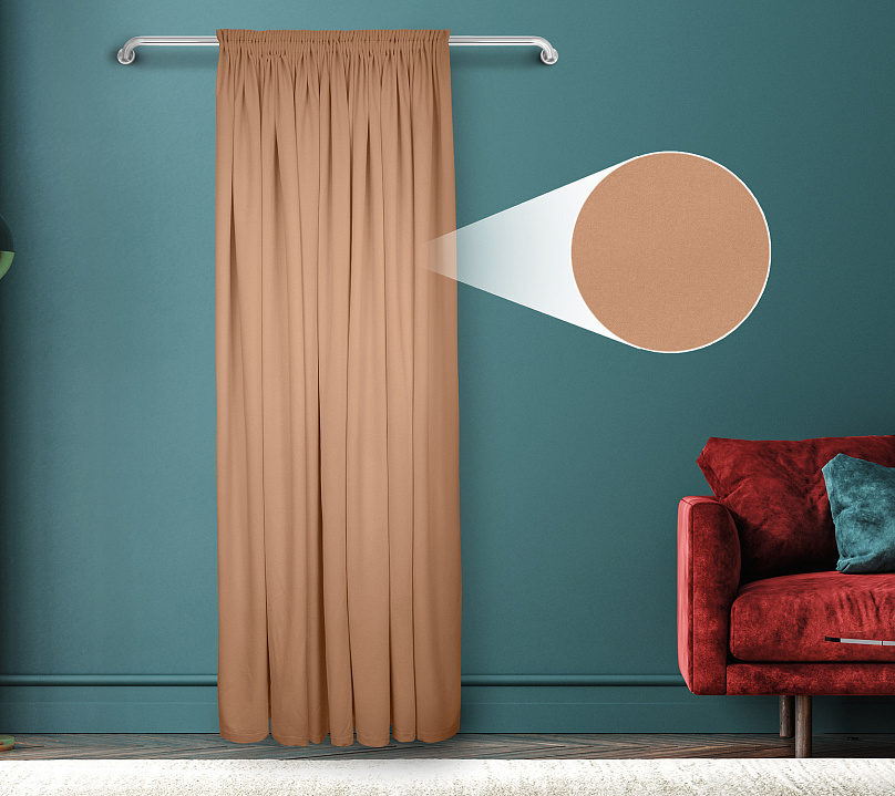 Штора Велюр матовый с креплением Шторная тесьма v04. Фото 1