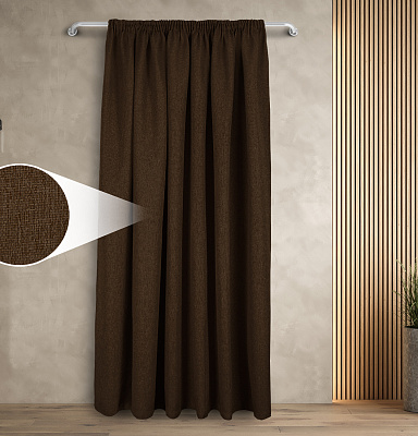 Штора Димаут Рогожка с креплением Шторная тесьма v26 блэкаут