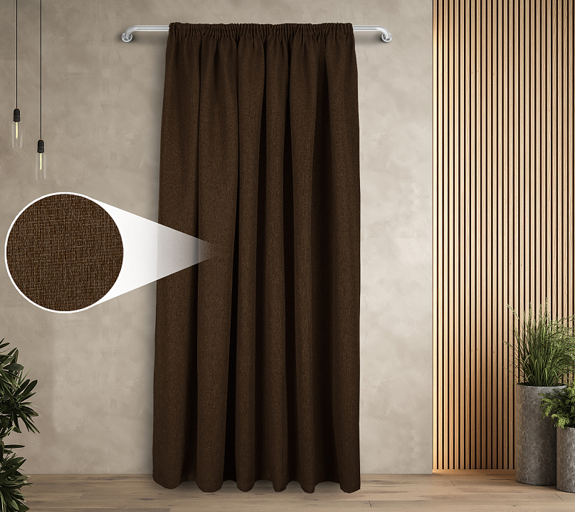 Штора Димаут Рогожка с креплением Шторная тесьма v26. Фото 1