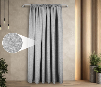Штора Димаут Рогожка с креплением Шторная тесьма v11. Фото 1