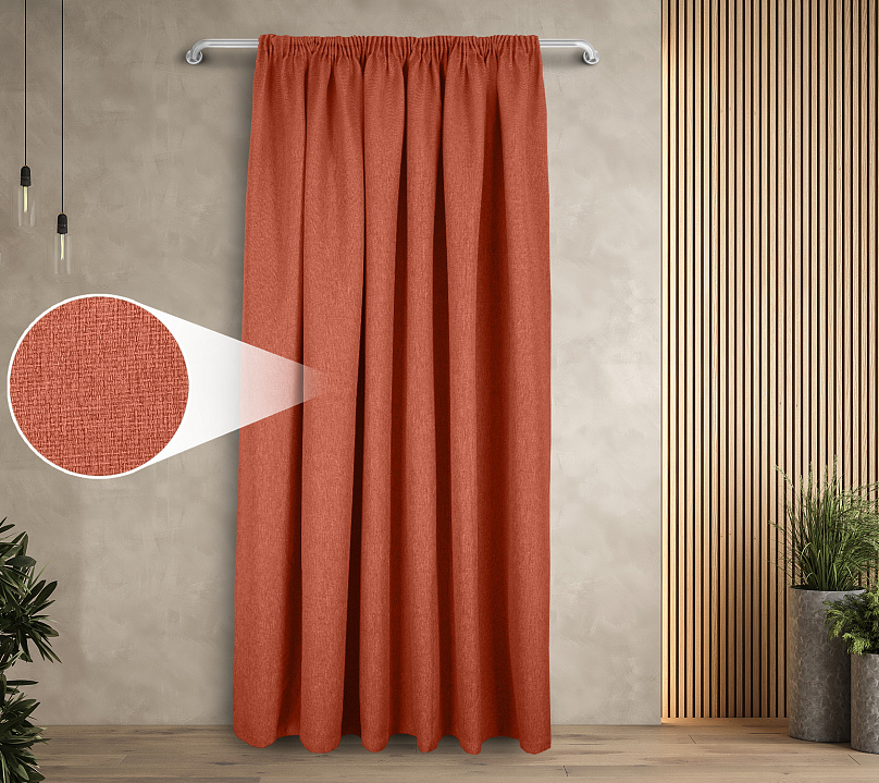 Штора Димаут Рогожка с креплением Шторная тесьма v22. Фото 1