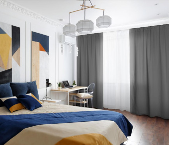 Шторы Стандарт серые на кулиске. Фото 2