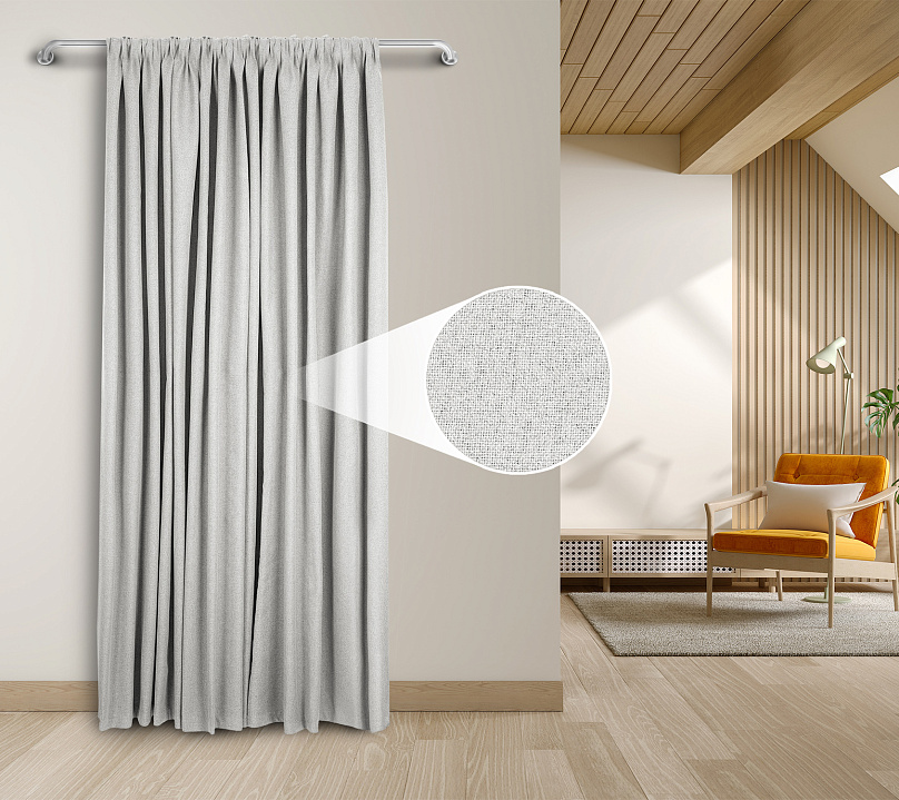 Штора Премиум Рогожка v01 с креплением Кулиса. Фото 1