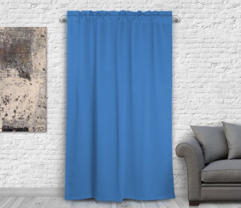 Шторы Премиум синие на кулиске с гребешком. Фото 3