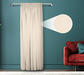 Штора Велюр матовый с креплением Шторная тесьма v02