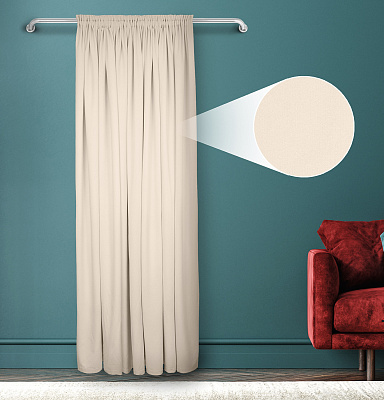 Штора Велюр матовый с креплением Шторная тесьма v02