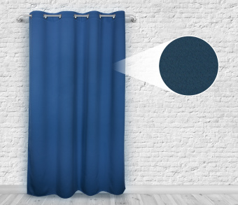 Шторы Премиум темно-синие на люверсах. Фото 4