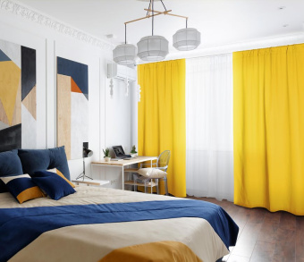 Шторы Стандарт желтые на кулиске. Фото 2