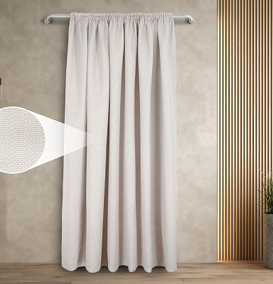 Штора Димаут Рогожка с креплением Шторная тесьма v01 блэкаут