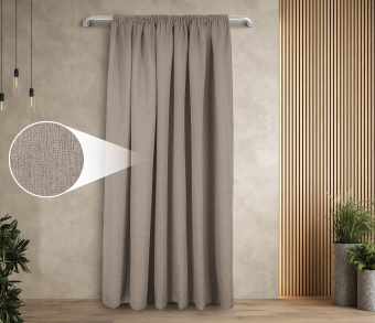 Штора Димаут Рогожка с креплением Шторная тесьма v13. Фото 1
