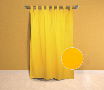 Шторы Эконом желтые на петлях без липучек. Фото 1