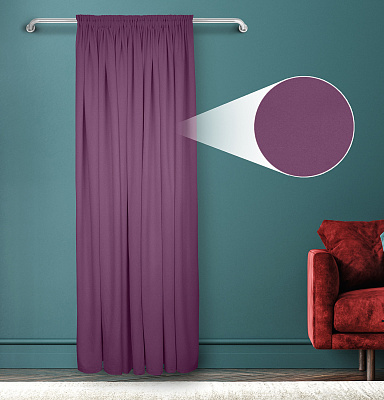 Штора Велюр матовый с креплением Шторная тесьма v26